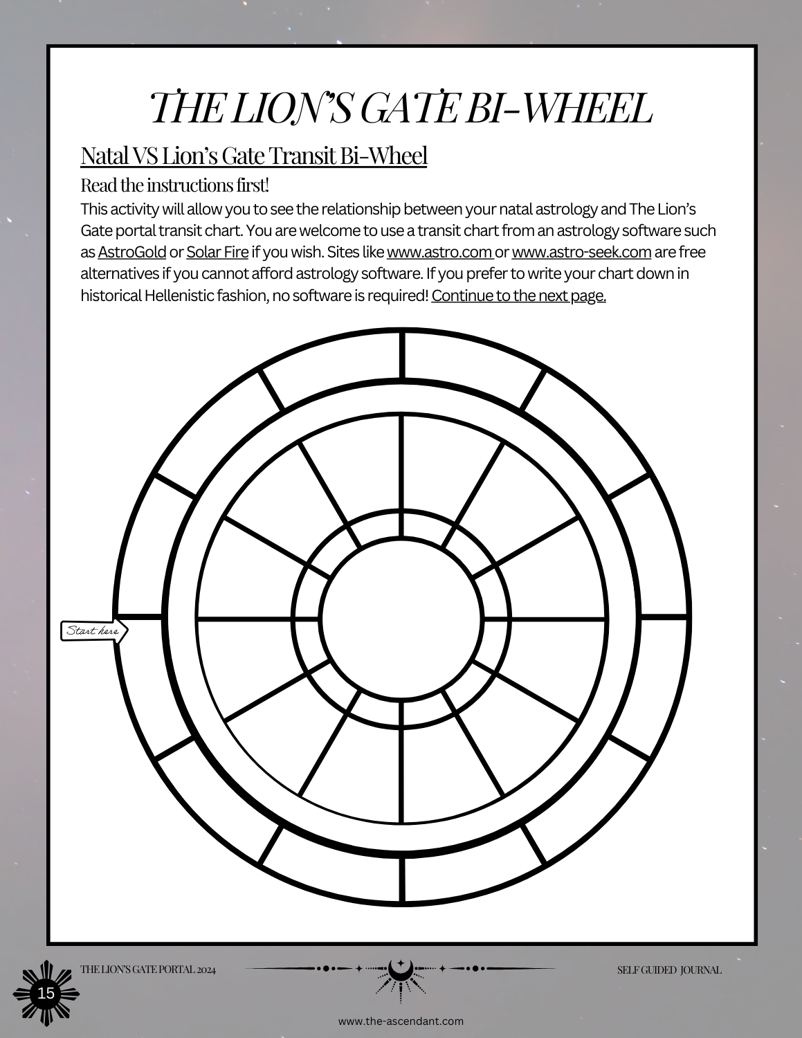 The Lion's Gate Portal Self Guided Astrology Journal